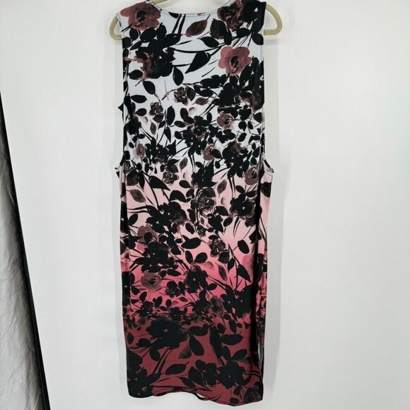 DG2 by Diane Gilman Layered Sleeveless knit Dress Black floral size large - Picture 10 of 12